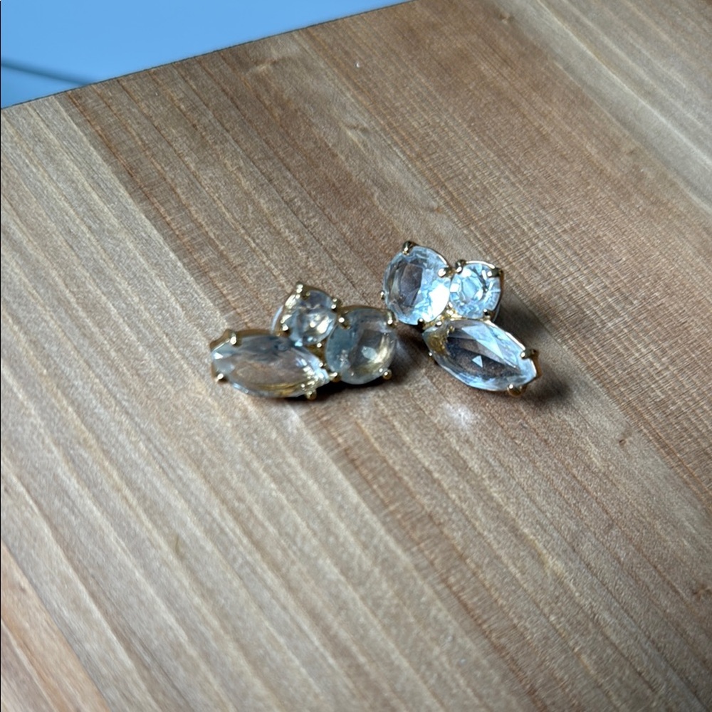 Kate Spade Gold and Silver Earrings with Crystal Accents